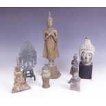A selection of South East Asian objet d'art, 20th century, to include a small bronze figure of
