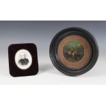 A Victorian portrait miniature on porcelain depicting a gentleman, late 19th century, signed "F.