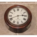 A late 19th century mahogany cased wall clock signed 'Thomas, Armstrong & Brother, Manchester',
