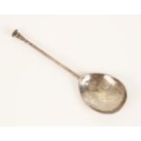 A Charles I silver seal-top spoon, Edward Hole, London 1636, the fig-shaped bowl set to a faceted