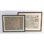 After John Speed (1552-1629), WALES, an engraved map on paper, twelve oval vignettes of principal