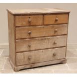 A Victorian ash chest of drawers, by Brown & Lamont, Chester, the rectangular moulded top with
