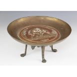 After Alfred Pierre Richard (1844-1884), a Neo-Greco bronze tazza, the circular bowl cast in