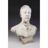After Julien Auguste Philibert Lorieux (French, 1876-1915), a plaster bust of a bearded gentleman,