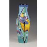A boxed Moorcroft Pottery swollen sleeve vase, decorated in the "Lords & Ladies" pattern by Jeanne