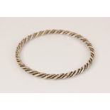 A Georg Jensen silver rope twist bangle, design no. 17B, George Jensen oval mark, 7.5cm wide (