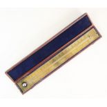 A 19th century marine thermometer by Thomas Rubergall, the mercury tube affixed to a brass plate,