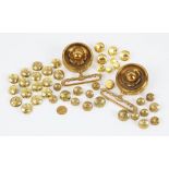 A selection of gold coloured dress buttons, to include four Union Pacific buttons, 22mm diameter,