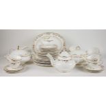 A Royal Doulton part dinner service in the "Strasbourg" pattern, comprising: eight soup bowls, eight