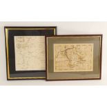 Two engraved maps on laid paper, THE MAPP OF KINETON HUNDRED, uncoloured, engraved by Robert