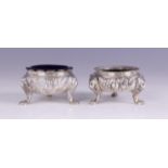 A Victorian silver cauldron salt, Daniel & Charles Houle, London 1858, of compressed circular form