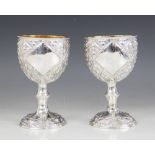 A pair of Victorian silver goblets, possibly James Dixon & Sons, Sheffield 1864, each of typical