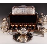 A large quantity of silver mounted, silver plated and silver coloured tableware and accessories,