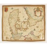 After Joan [Johannes] Blaeu (1596-1673), DANIA REGNUM, a hand coloured engraved map of Denmark on