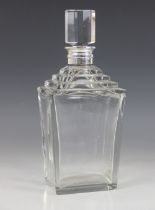 An Art Deco cut glass and silver mounted decanter, Goldsmiths & Silversmiths Company, London 1937,