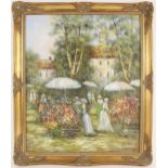 D. Steiger (English school, 20th century), A garden party, Oil on canvas, Signed lower right, 59.5cm