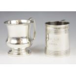 A George V silver christening mug, Stokes & Ireland Ltd, Chester 1921, of tapering cylindrical