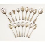 A set of six Victorian silver teaspoons, John Round & Son Ltd, Sheffield 1892, each with monogrammed