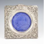 An Edwardian silver mounted photograph frame, Henry Matthews, Birmingham 1901, of square form with