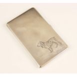 A George VI silver cigarette case, A Wilcox, Birmingham 1949, of rectangular form with engine turned