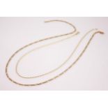 A 9ct gold figaro link chain, with lobster claw and loop fastening, 62cm long, weight 8.3gms,