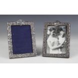 A Victorian silver mounted photograph frame, Henry Matthews, Birmingham 1899, of rectangular form,