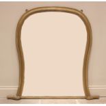 A Victorian giltwood over mantel mirror, the moulded frame of waisted form, 120cm H x 120cm W (at