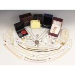 A selection of costume and dress jewellery, to include a Danbury Mint diamond and ruby set gold