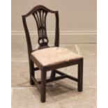 A mahogany Hepplewhite style child's chair, 19th century, the pierced splat back above a drop-in