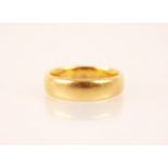 A George V 22ct gold wedding band, marks for 'SH', Birmingham 1919, ring size J 1/2, weight 6.3gms