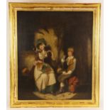 Circle of George Morland (1763 - 1804), Children eating carrots and bread, Oil on canvas,