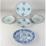 Five antique Chinese plates