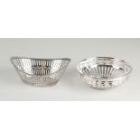 Two silver candy baskets