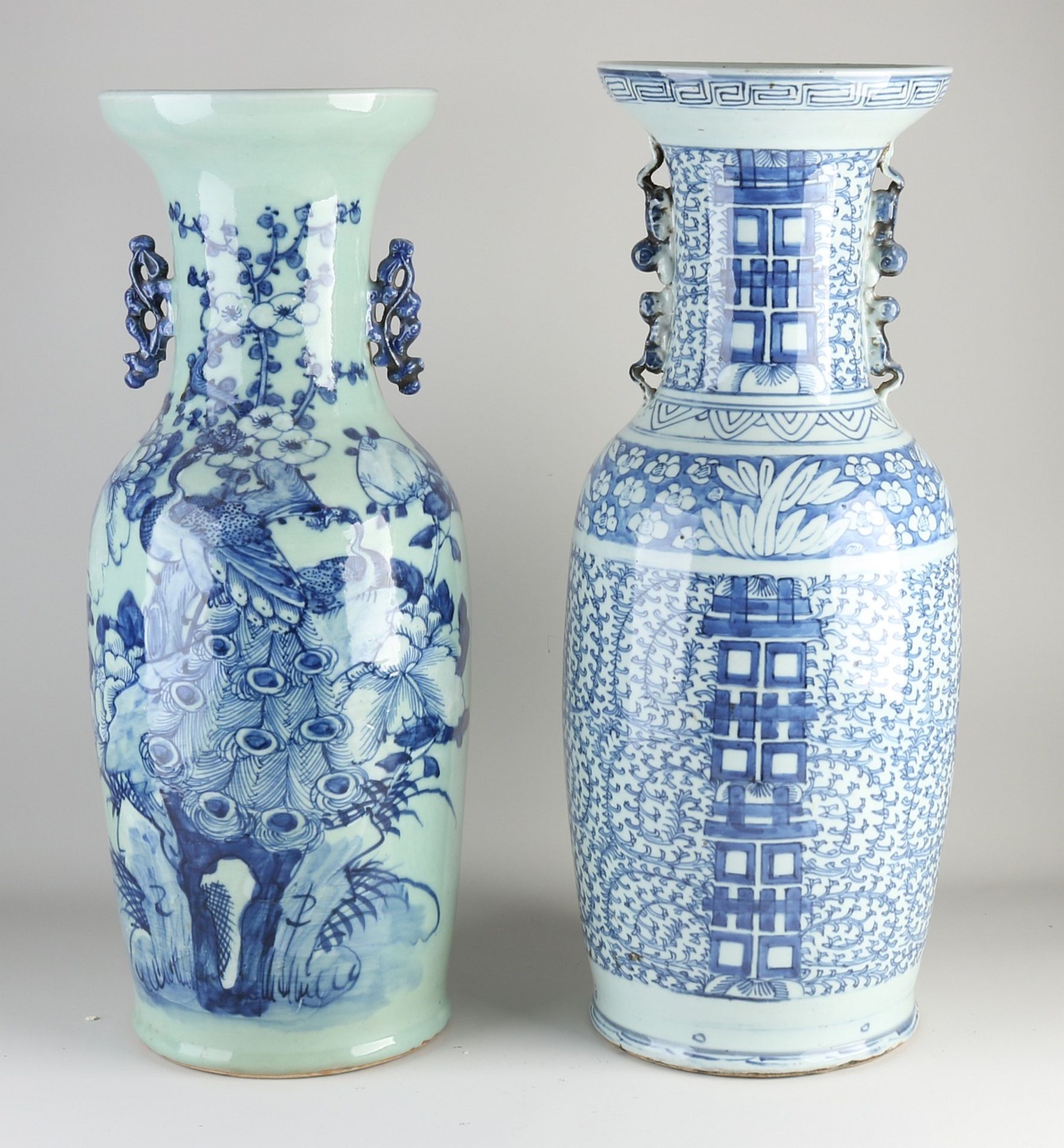 Two Chinese vases, H 58-59 cm.