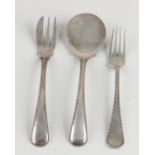 Three parts silver cutlery