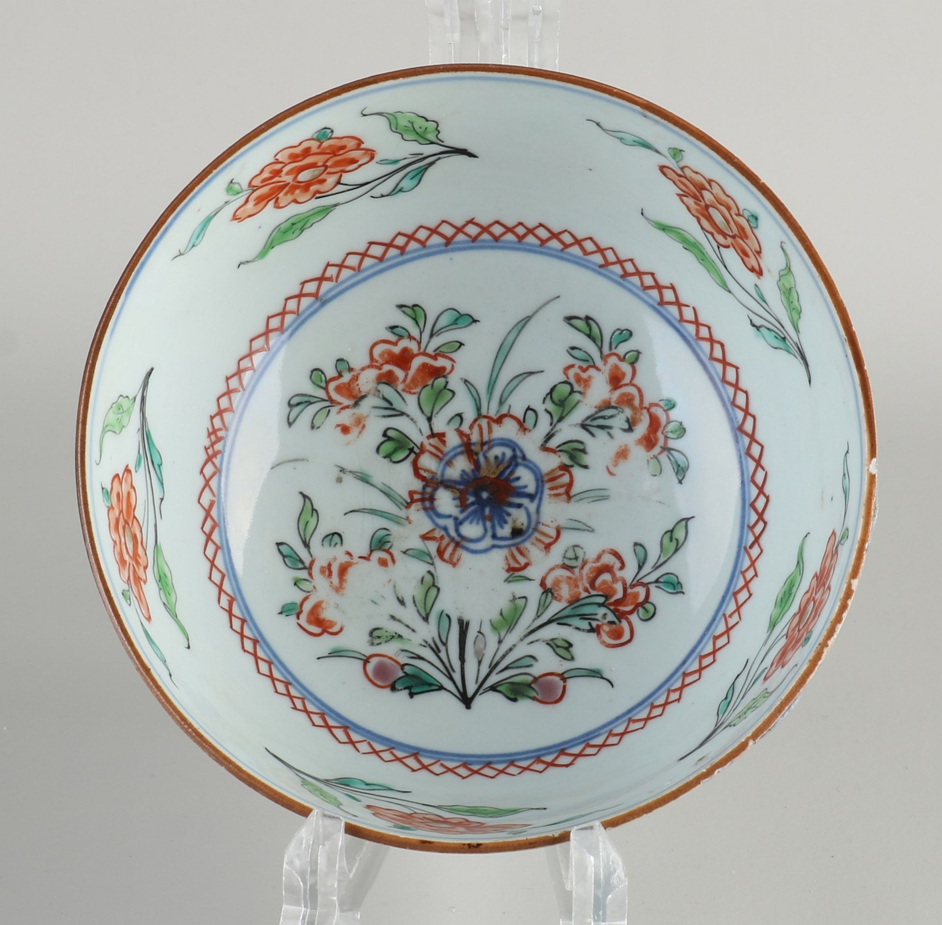 18th century Chinese bowl with A'dams Fur decor, Ø 15 cm. - Image 2 of 3