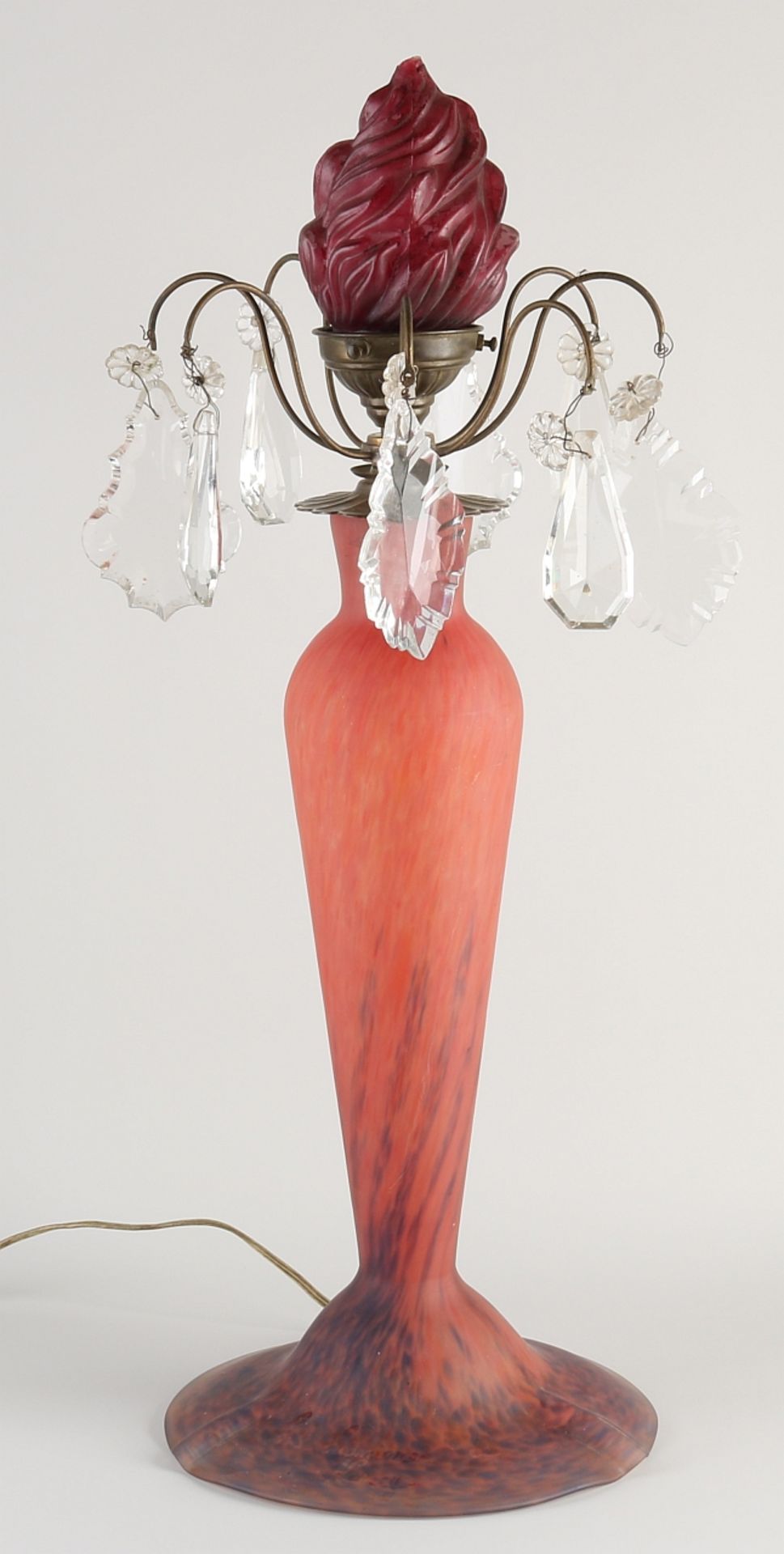 French glass lamp, H 59 cm.