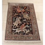 Silk Ghoum/Iran rug, 121 x 78 cm.