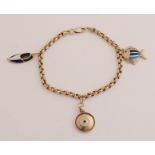 Gold bracelet with charms