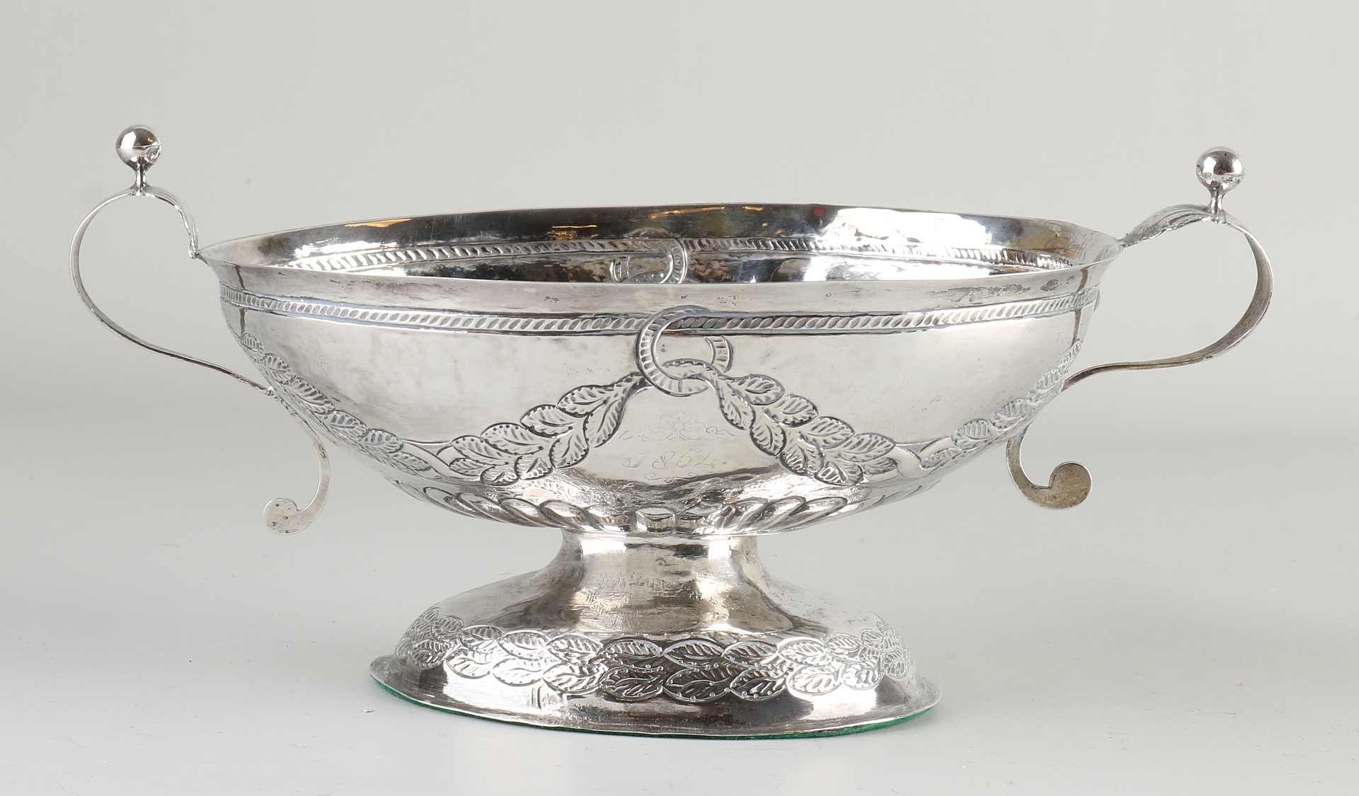 Silver brandy bowl, 1854