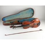 Antique violin in case