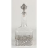 Decanter with silver and crystal