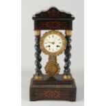 Antique French column mantel clock