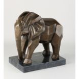 Bronze elephant in Art Deco style