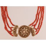 Red coral necklace with regional lock