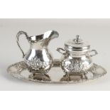 Silver cream set, 3 pieces