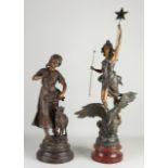 Two antique French statues