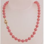 Necklace of Rhodochrosite with gold