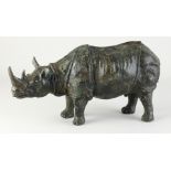 Solid bronze rhinoceros