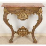 Wall console with gold plating